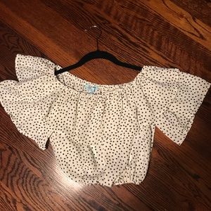 She + Sky Off-the-Shoulder Crop Top